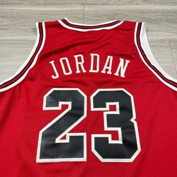 Vintage Michael Jordan Jersey Mens 3XL Red Nike Chicago Bulls 90s NBA Basketball - Picture 9 of 12